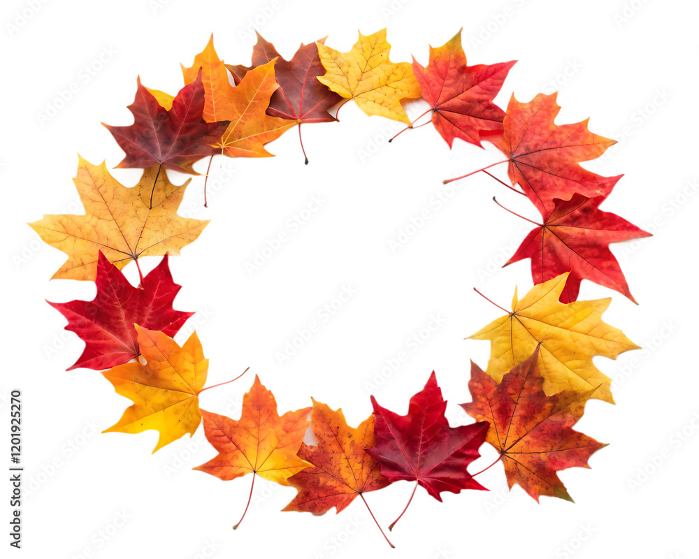 autumnal leaves frame in ring shaper on white background.PNG autumnal leaves frame in ring shaper on white background.PNG