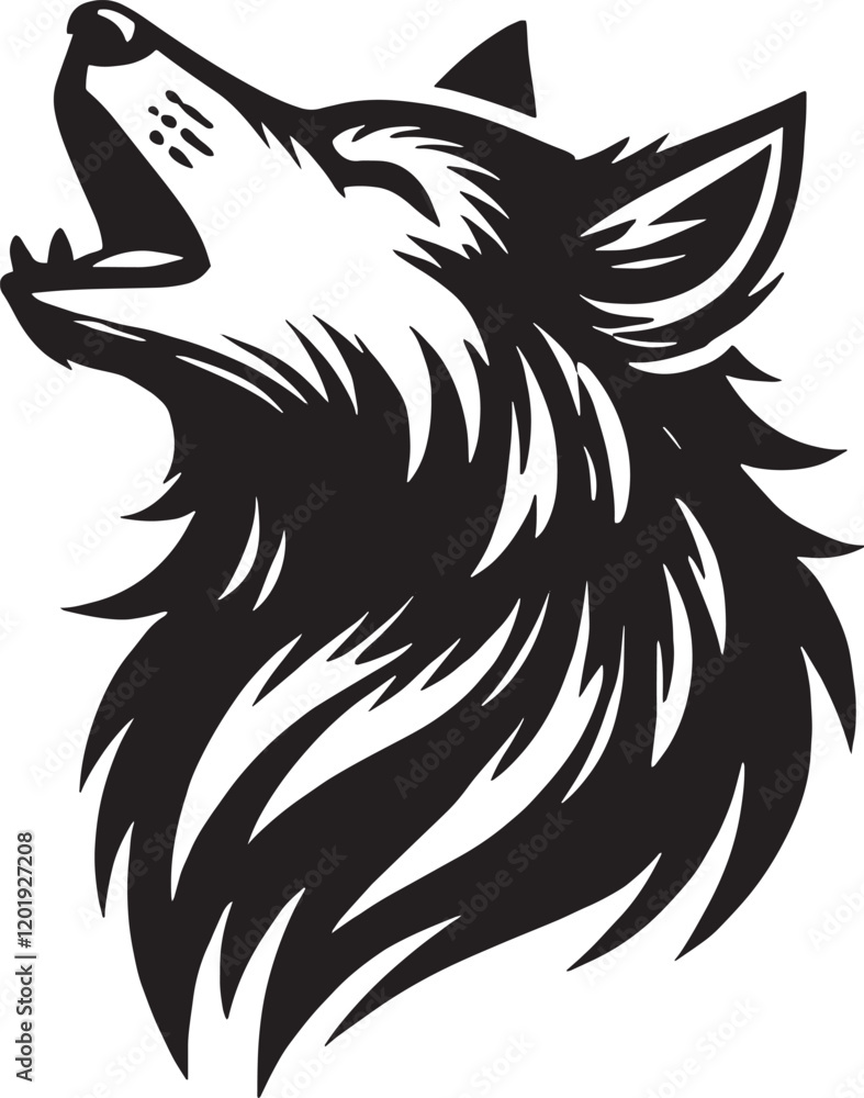 Fototapeta premium wolf head silhouette