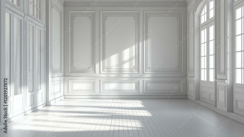 Fototapeta premium Elegant White Classic Interior Design