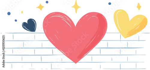 Colorful Heart Designs in Flat Style for Romantic Vector Art