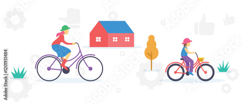 Sport bike set vector illustration. Collection of modern mountain bicycles flat style design. Extreme cycling sport concept. Isolated on white background