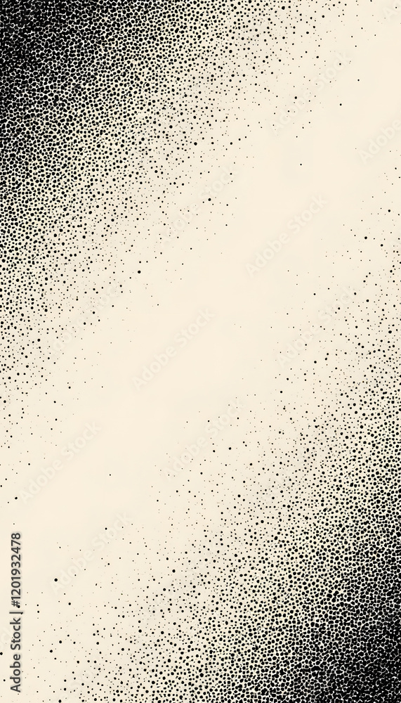 Abstract stippling texture background, minimalist and tactile, densely packed black dots forming organic gradients on a beige backdrop Abstract stippling texture background, minimalist and tactile, densely packed black dots forming organic gradients on a beige backdrop