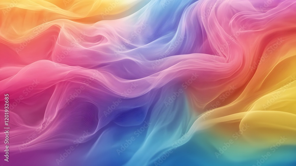 Abstract Colorful Fabric Waves Flowing Softly Abstract Colorful Fabric Waves Flowing Softly