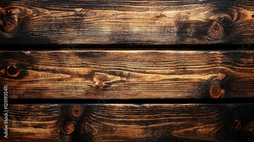 Dark Brown Wooden Planks Showing Grain Texture photo