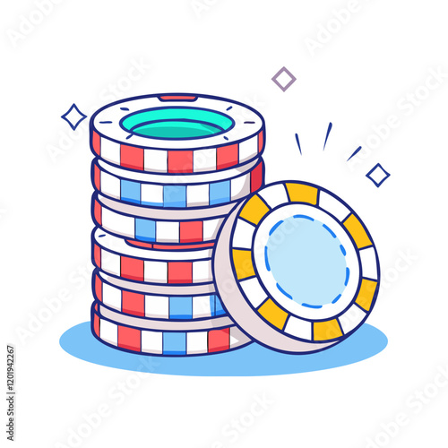 stack of poker chips icon, stack of poker chips vector illustration-simple illustration of stack of poker chips, perfect for stack of poker chips logos and icons