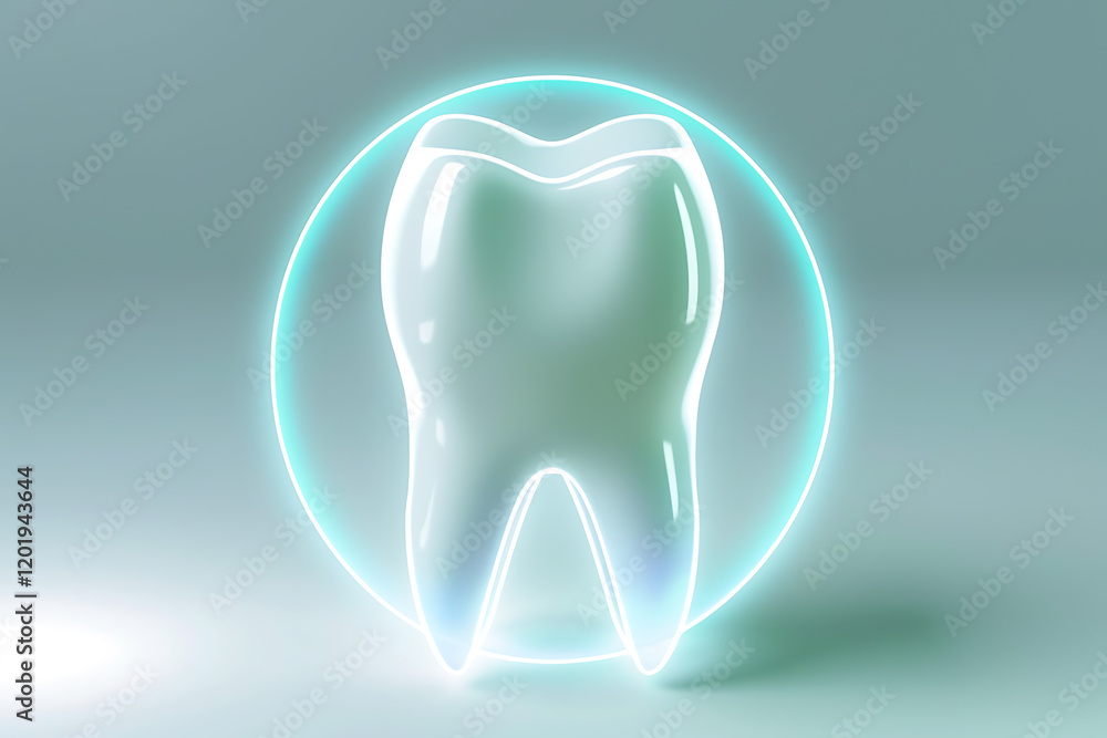 Glowing healthy tooth Glowing healthy tooth
