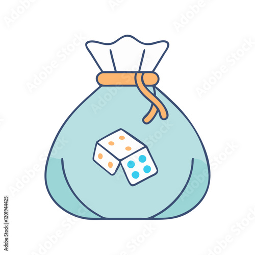 dice bag icon, dice bag vector illustration-simple illustration of dice bag, perfect for dice bag logos and icons