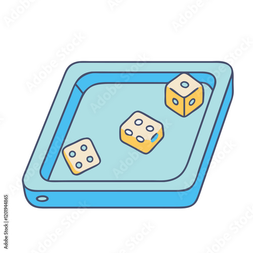 dice tray icon, dice tray vector illustration-simple illustration of dice tray, perfect for dice tray logos and icons