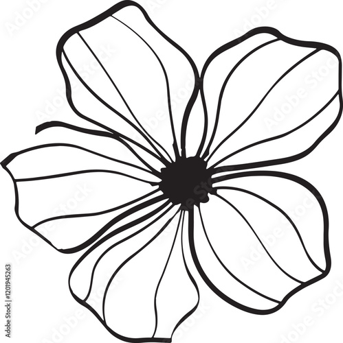 Vector illustration of black flower