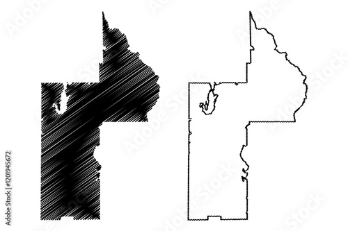 Lake County, Florida (U.S. county, United States of America, USA, U.S., US) map vector illustration, scribble sketch Lake map photo