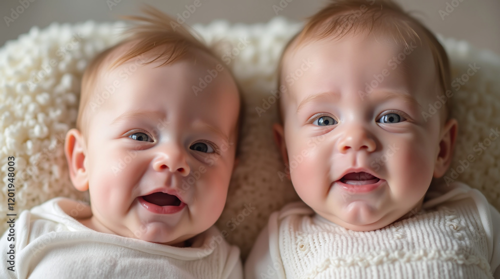 Adorable Newborn Infant Babies Twins, IVF Children Adorable Newborn Infant Babies Twins, IVF Children