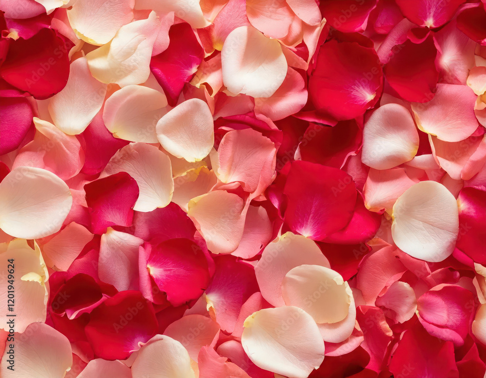 Romantic celebration with overlapping rose petals soft pink red and cream background ideal for weddings and love events Romantic celebration with overlapping rose petals soft pink red and cream background ideal for weddings and love events