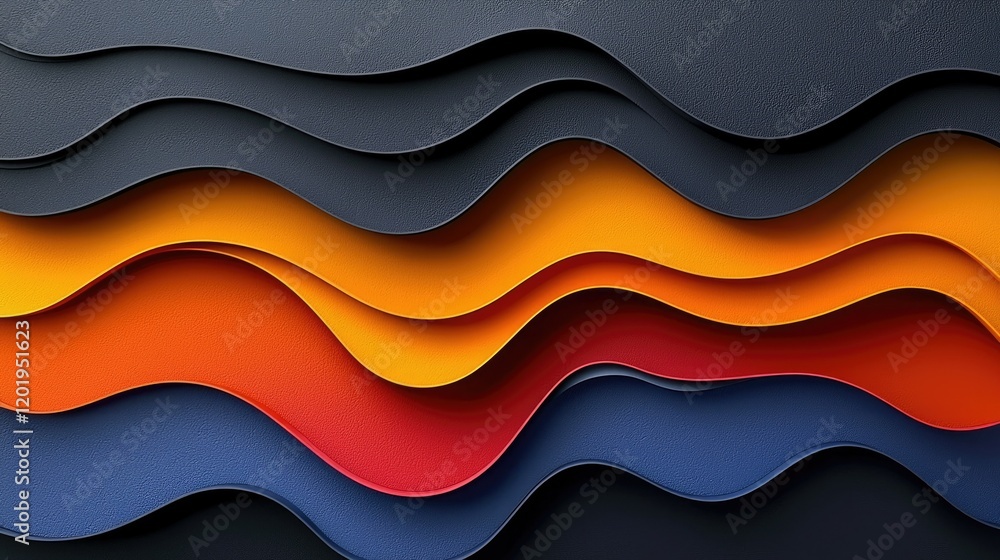 Abstract Colorful Wavy Layered Design Abstract Colorful Wavy Layered Design