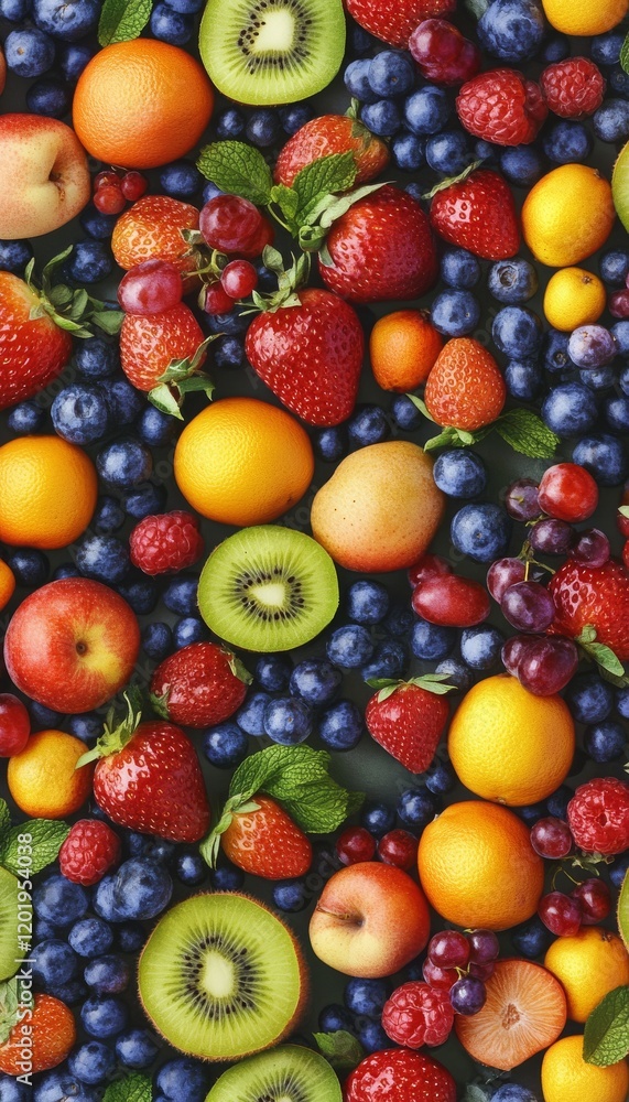 Vibrant Watercolor Fruit Pattern Healthy Food Vibrant Watercolor Fruit Pattern Healthy Food