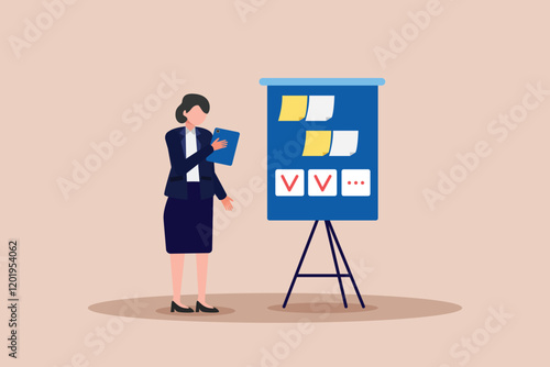 Planning concept. Colored flat vector illustration isolated.