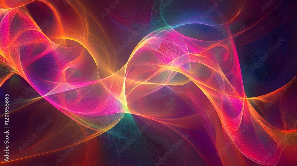 Obraz premium Abstract Colorful Waves of Light Energy Flowing
