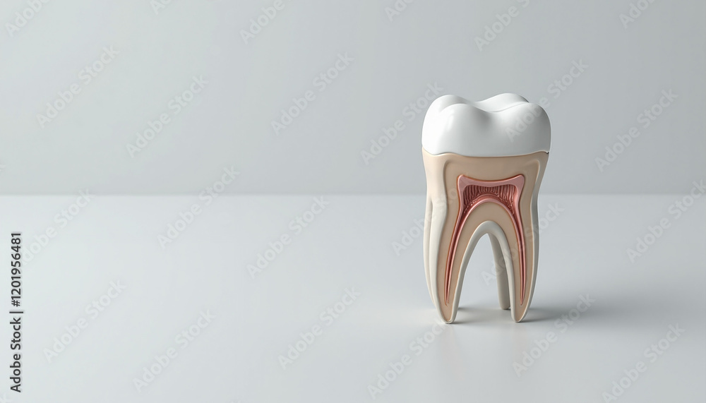 Tooth model illustration on light background Tooth model illustration on light background