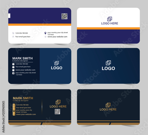 Minimalist modern corporate company business card template vector design, visiting card template design. set template 