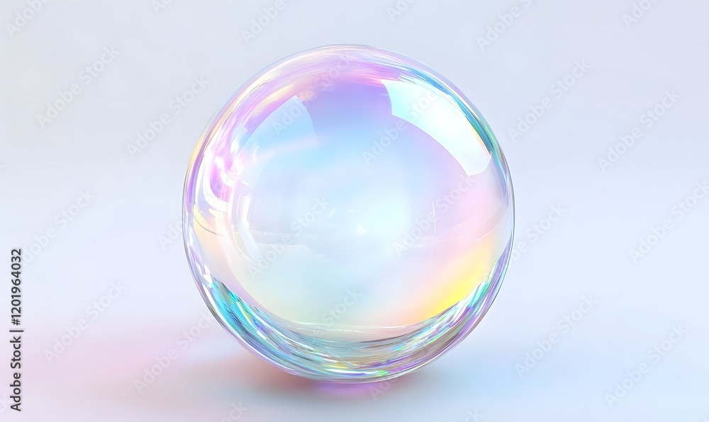 Iridescent sphere on white background. Iridescent sphere on white background.