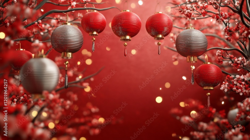 Fototapeta premium Chinese New Year frame background. Chinese New Year concept with copy space for text.