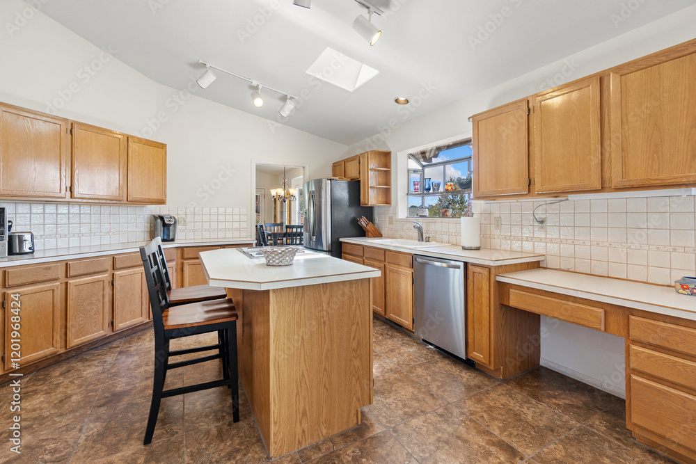 a home kitchen with countertop and cabinets a home kitchen with countertop and cabinets