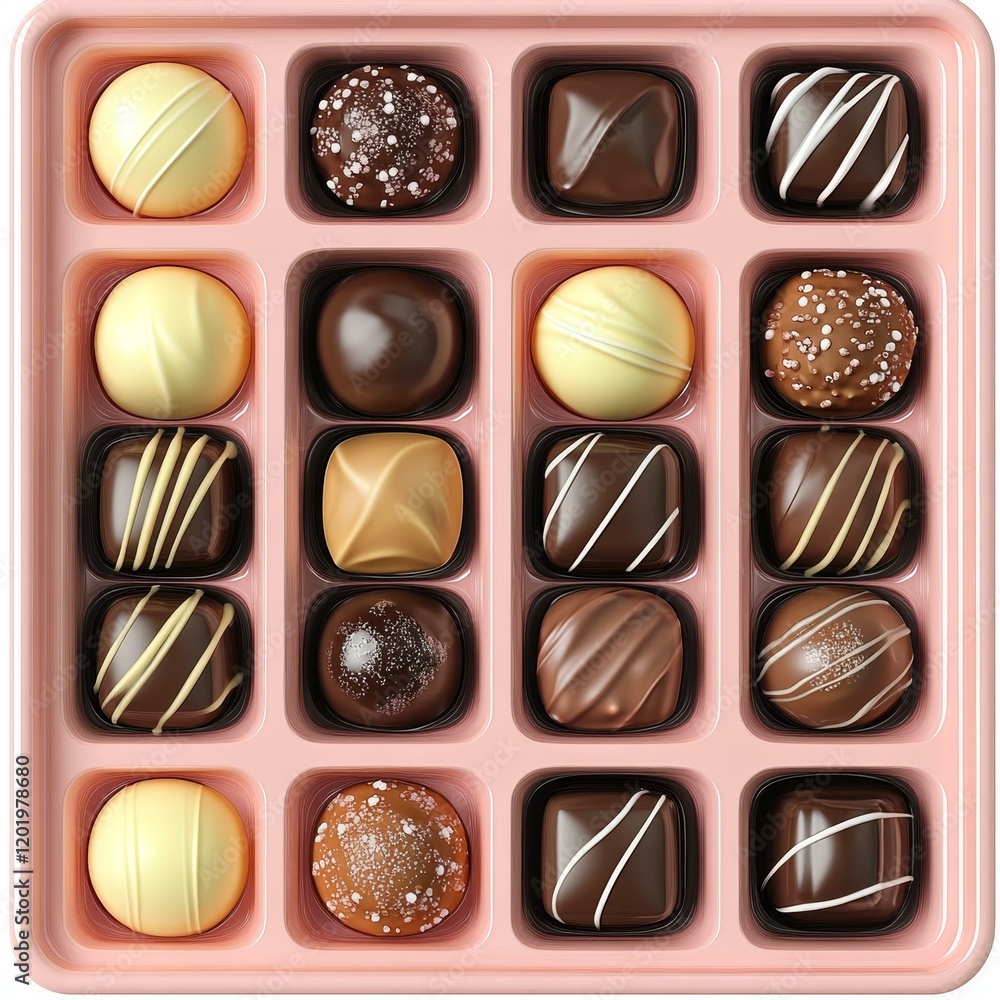 Assorted Delectable Chocolate Truffles in a Pink Box Assorted Delectable Chocolate Truffles in a Pink Box