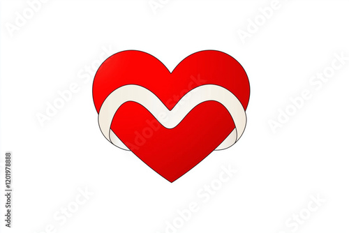 red heart seamlessly intertwined with a smooth infinity symbol, blending the ideas of love and eternity, vector design isolated on white, very simple logo