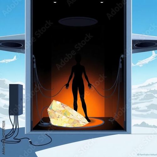 silhouette of a person in the window