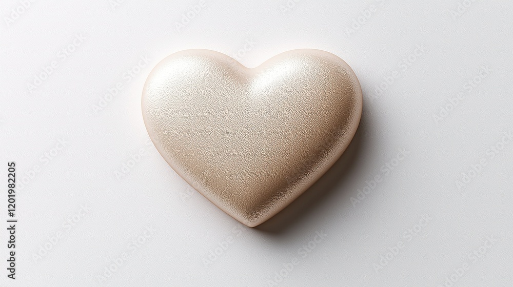 Fototapeta premium Gold heart on white background.
