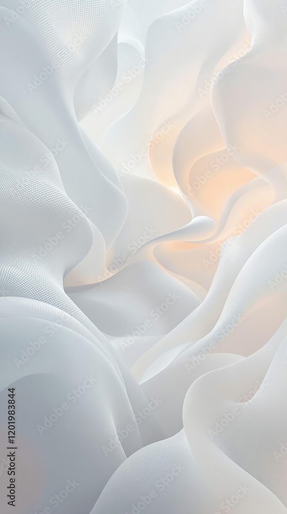 Obraz premium Abstract misty background with white and orange hues, fog, tranquil, gentle, dreamy