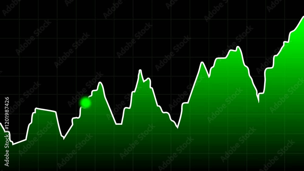 animated infographic of trade business profits growing, in green and black animated infographic of trade business profits growing, in green and black