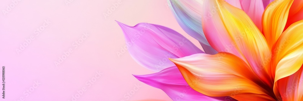 Abstract Orange Pink Gradient Floral Design - Symbolizing growth, serenity, joy, elegance, and vibrant energy, this abstract floral design features a soft pink background and orange-pink gradient peta Abstract Orange Pink Gradient Floral Design - Symbolizing growth, serenity, joy, elegance, and vibrant energy, this abstract floral design features a soft pink background and orange-pink gradient peta