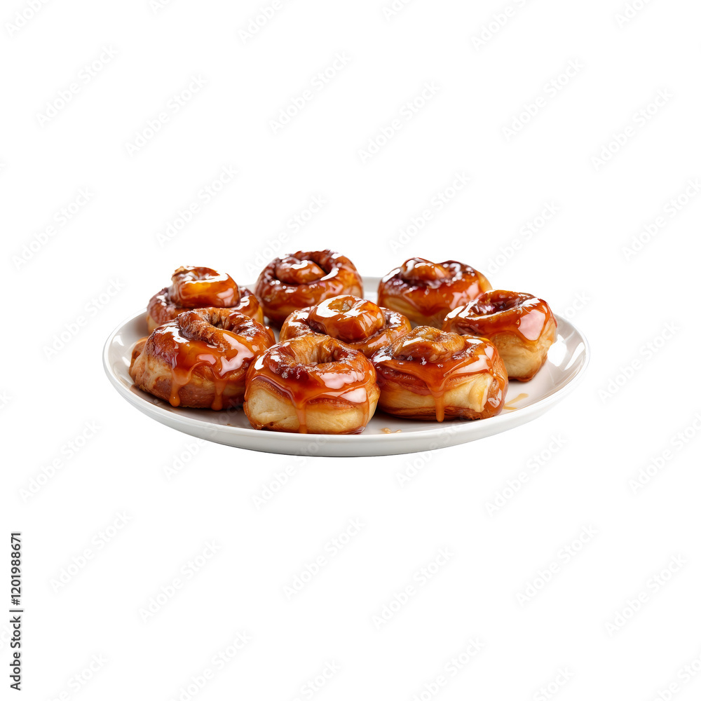 Sweet Cinnamon Rolls: A plate of eight warm, gooey cinnamon rolls, glistening with a rich caramel glaze, ready to be enjoyed. The perfect image for food blogs, recipes, or bakery websites. Sweet Cinnamon Rolls: A plate of eight warm, gooey cinnamon rolls, glistening with a rich caramel glaze, ready to be enjoyed. The perfect image for food blogs, recipes, or bakery websites.