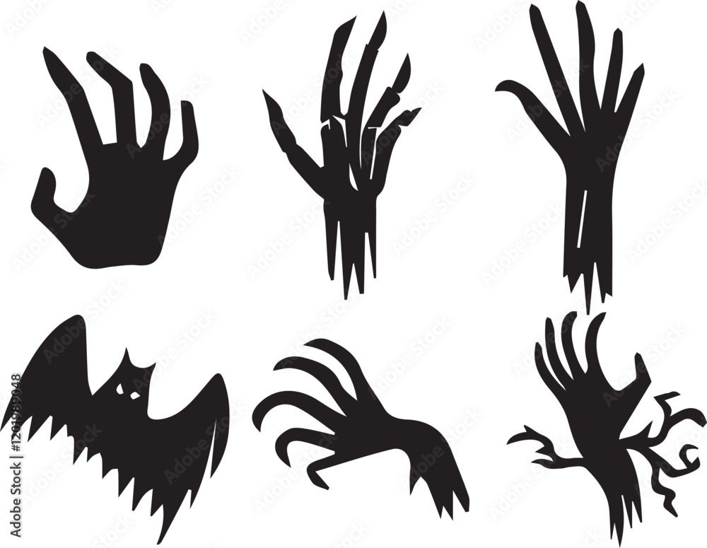 Obraz premium hands silhouettes set