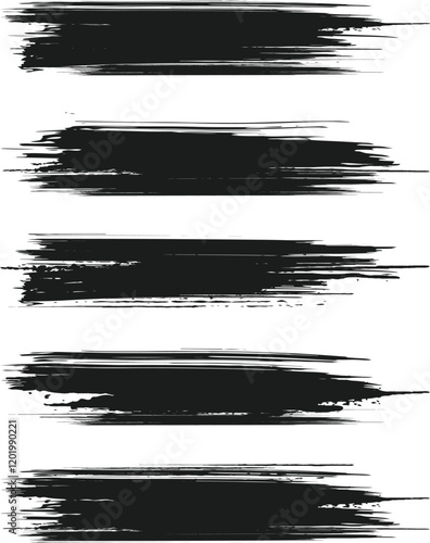 Black brush strock set 