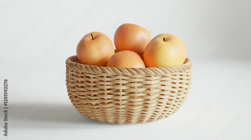 Elegant Basket Filled with Ripe, Vibrant Apples: A Rustic, Healthy Treat Elegant Basket Filled with Ripe, Vibrant Apples: A Rustic, Healthy Treat