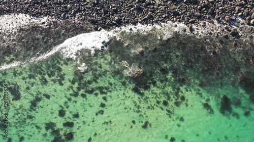 Coastline in St Ives, Cornwall on a sunny day