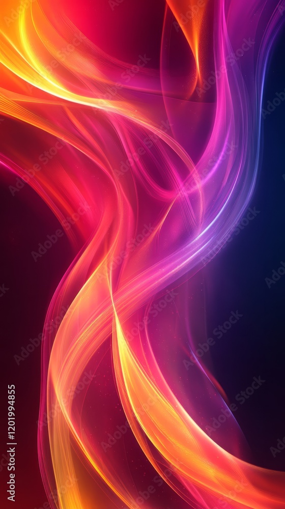 Naklejka premium Abstract swirling light and color, vibrant hues.