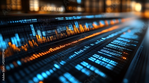 Digital Data Streams Flowing Across A Screen
