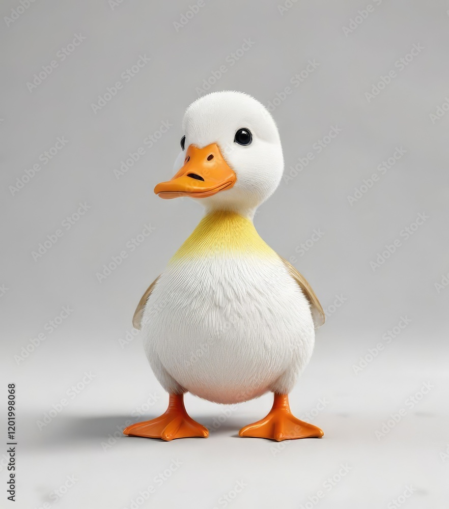 A white background with a small duck toy isolated in the center, duck toy, clean room A white background with a small duck toy isolated in the center, duck toy, clean room