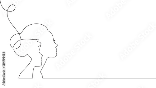 Mother's day background with ornament line art style, vector illustration eps 10