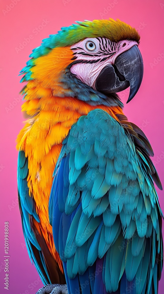 Obraz premium Vibrant Macaw Parrot Profile
