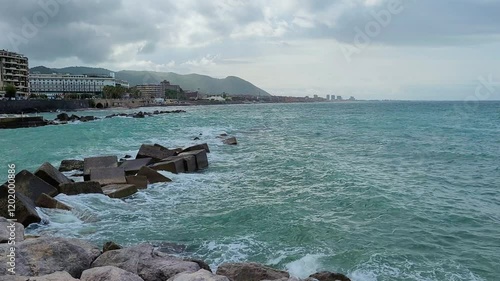 Salerno coast on a windy day