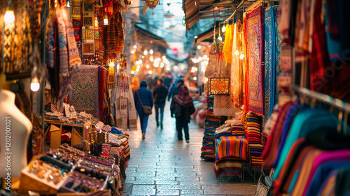 Bazaar shopping in an Arabic outdoor market