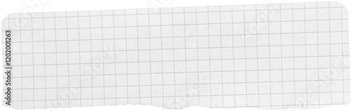 Ripped torn paper piece isolated on transparent background