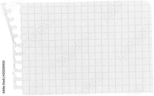 Ripped torn paper piece isolated on transparent background