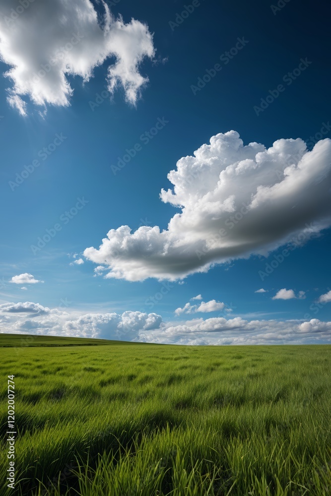 arafed view of a field of grass with a blue sky in the background arafed view of a field of grass with a blue sky in the background