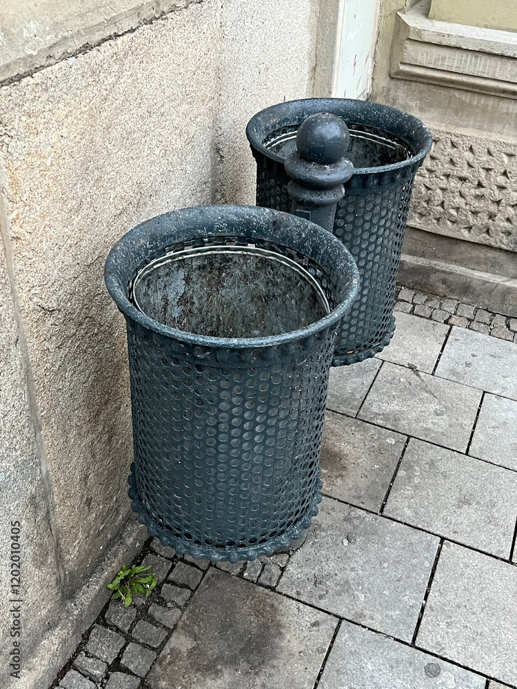 Metal garbage bins Metal garbage bins