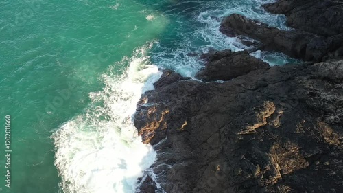 Coastline in St Ives, Cornwall on a sunny day
