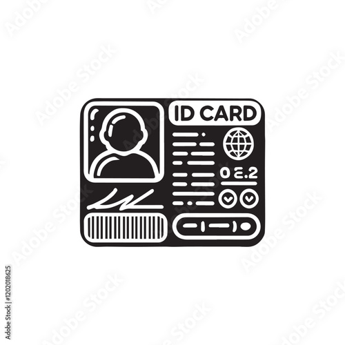Id card silhouette icon vector design illustration
